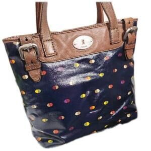 Fossil Key Per Purse Bag Tote Shopper 11” x 11” Nautical Coastal Summer Classic